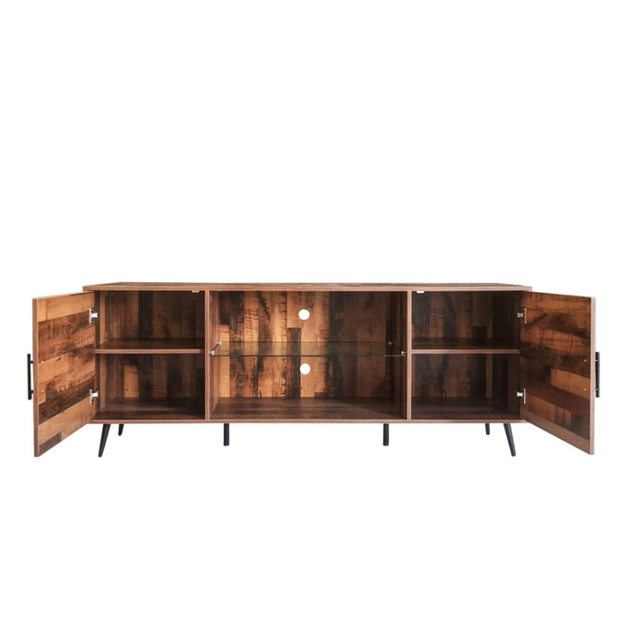 TV Stand Mid-Century WoodModern Entertainment Center AdjustableStorage Cabinet TV Console for Living Room