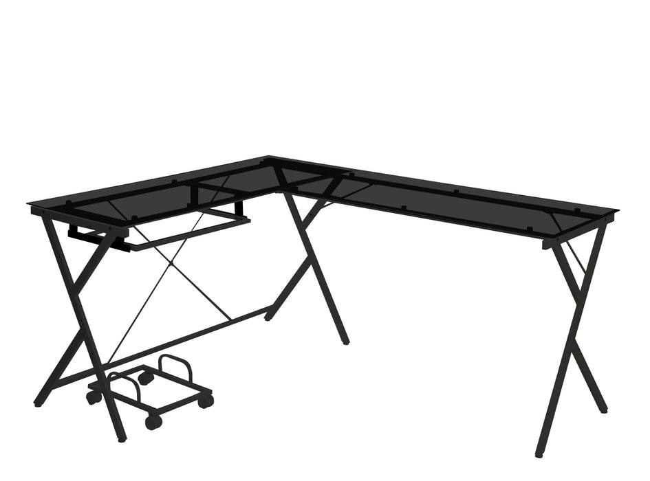 ACME Dazenus Computer Desk in Black Glass & Black Finish OF00046