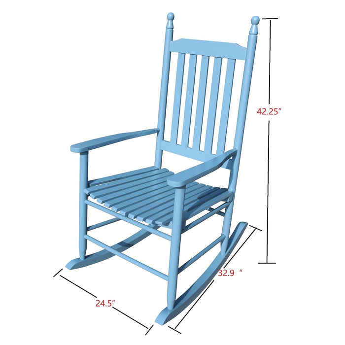 wooden porch rocker chair  blue