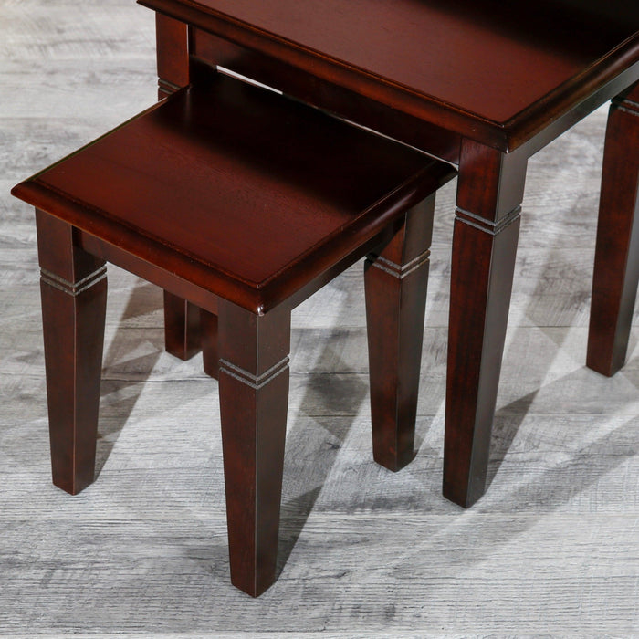 3-Piece Nesting Table Set, Dark Brown