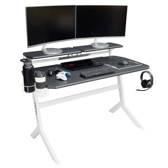 Techni Sport White Stryker Gaming Desk, White