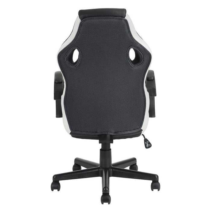 Gaming Office Chair with Fabric Adjustable Swivel, BLACK AND WHITE