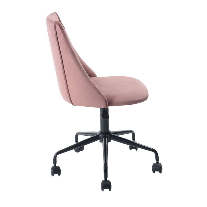 Velvet Upholstered Task Chair/ Home Office Chair - Rose