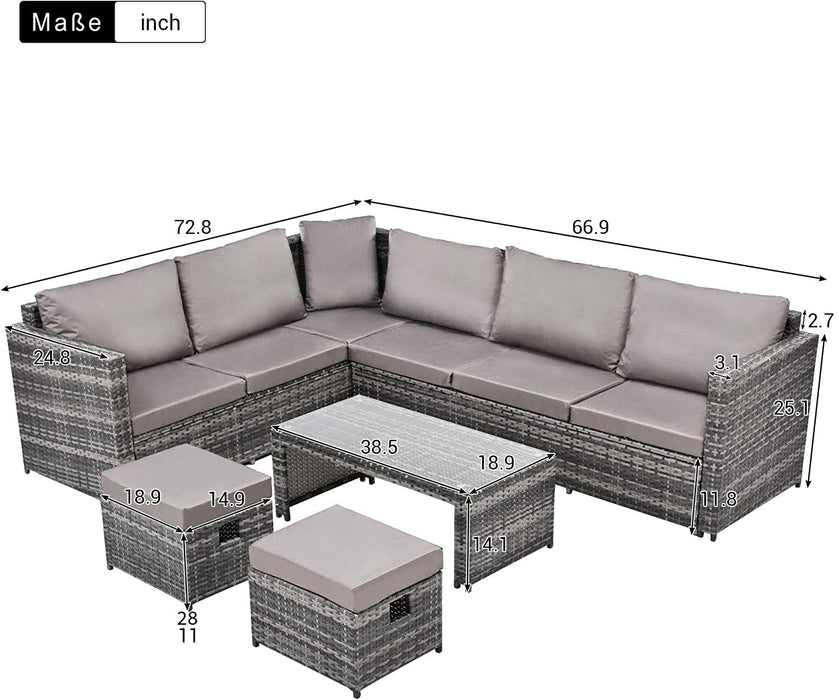 Outdoor Garden Rattan Table And Table Set