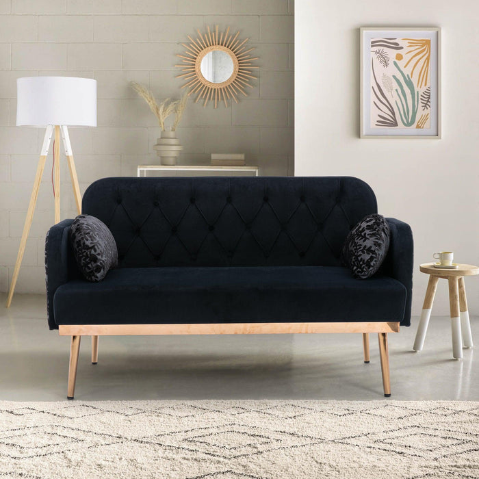 Velvet  Sofa , Accent sofa .loveseat sofa with metal feet