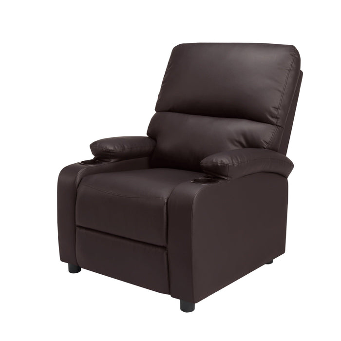 31.5” Faux leather reclining chair Brown Pu