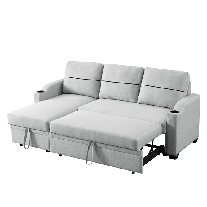 9191 Light gray pull-outStorage sofa