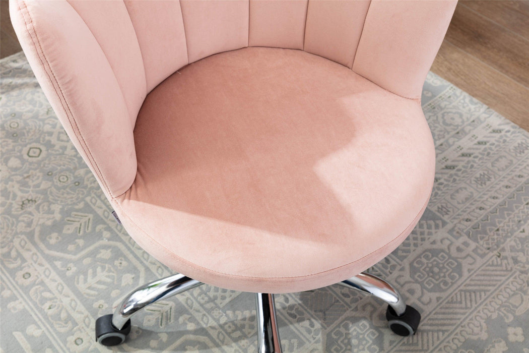 Swivel Shell Chair for Living Room/Bed Room,Modern Leisure office Chair  Pink