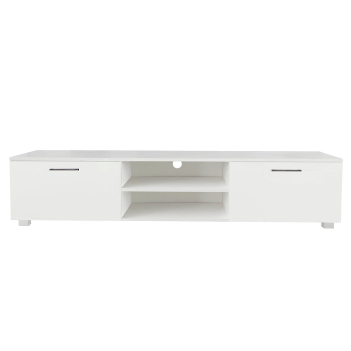 White TV Stand for 70 Inch TV Stands, Media Console Entertainment Center Television Table, 2Storage Cabinet with Open Shelves for Living Room Bedroom