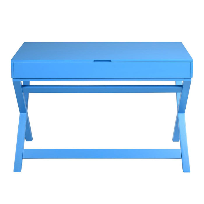 Lift Desk with 2 DrawerStorage, Computer Desk with Lift Table Top, Adjustable Height Table for Home Office, Living Room,BLUE