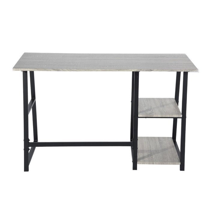 47.4"W X 19.7"D X 28.9"H Wooden Desk with 2Storage Racks - GREY & BLACK