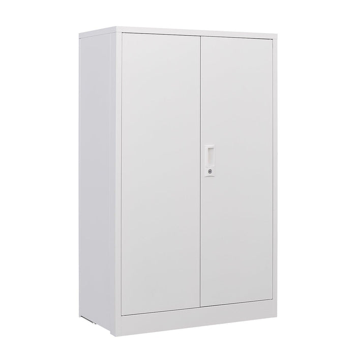 MetalStorage Cabinet with Locking Doors and Adjustable Shelf, Folding FilingStorage Cabinet , FoldingStorage Locker Cabinet for Home Office,School,Garage, White