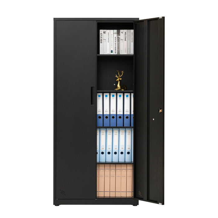 HighStorage Cabinet with 2 Doors and 4 Partitions to Separate 5Storage Spaces, Home/ Office Design