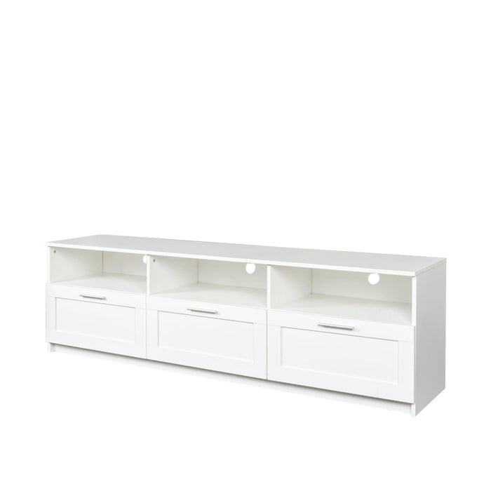 WhiteModern minimalist TV cabinet 80 inch TV stand, open locker Living Room Bedroom