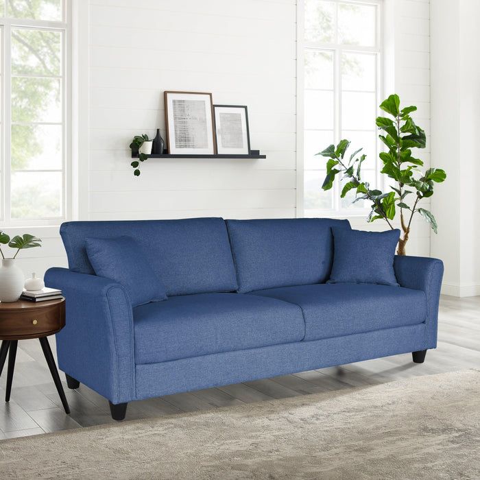 2042 Blue three-seat sofa, linen