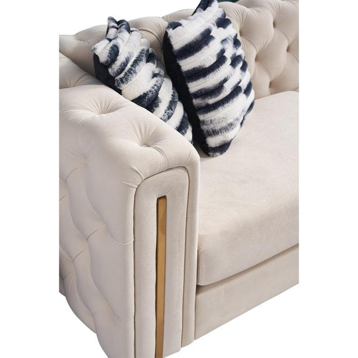 Modern velvet sofa CREAM color