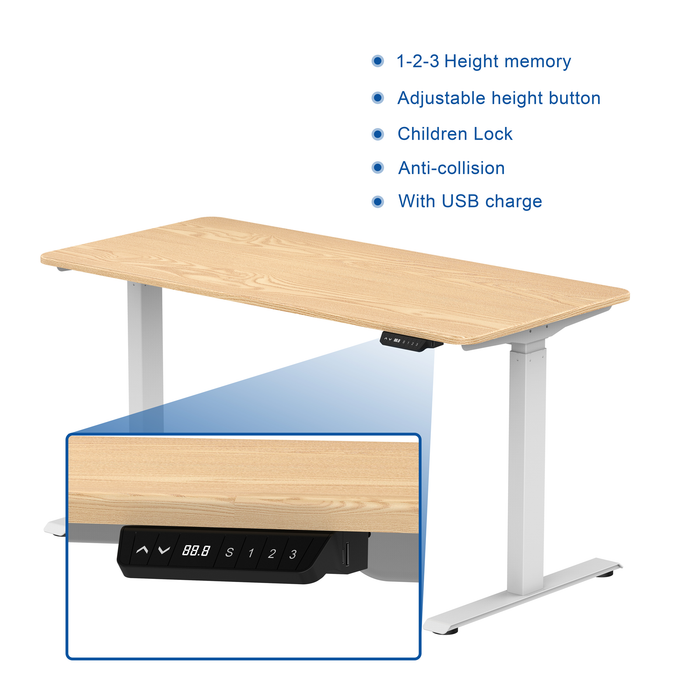 Ergonomic Standing Desk Base Workstation Frame Only，silver grey