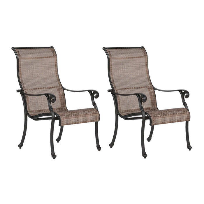 Patio Outdoor Sling Patio 2 Chairs With Aluminum Frame, All-Weather Furniture