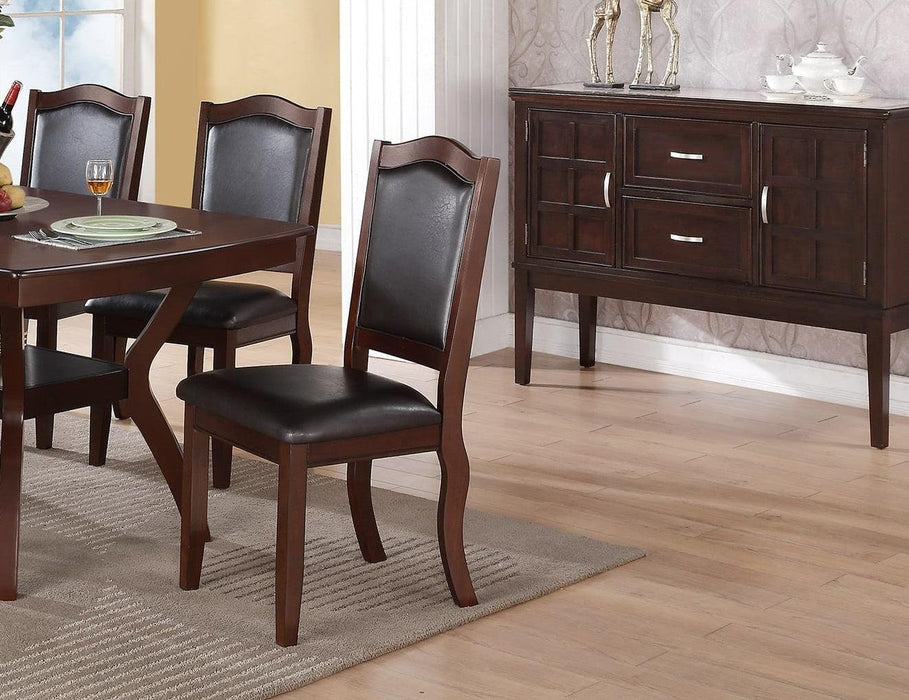 Traditional Formal Set of 2 Chairs Dark Brown Espresso Dining Seatings Cushion Chair