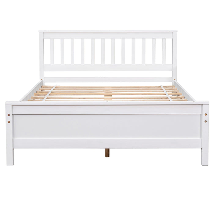 Full Bed with Headboard and Footboard for Kids, Teens, Adults,with a Nightstand ,White