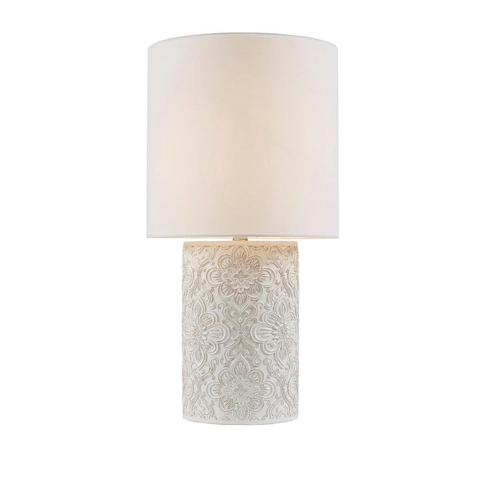 Ashbourne Embossed Floral Resin Table Lamp