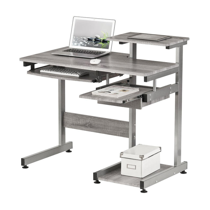 Techni Mobili Complete Computer Workstation Desk, Grey