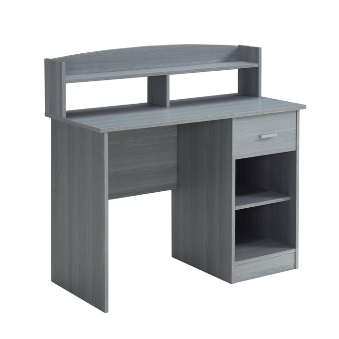 Techni MobiliModern Office Desk with Hutch, Grey