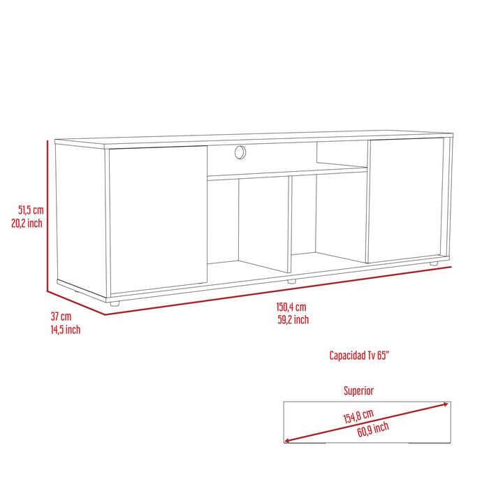 Falmouth Rectangle 3-Shelf TV Stand Black Wengue