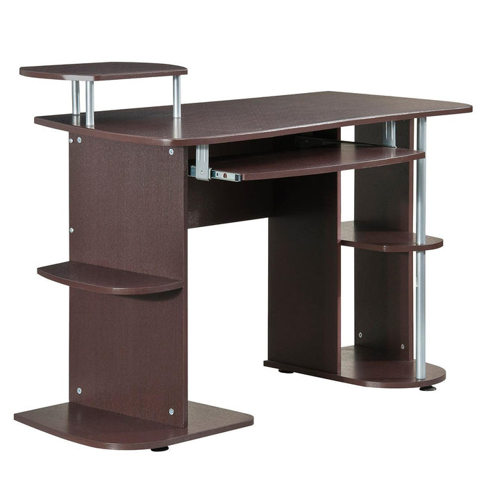 Techni Mobili Complete Computer Workstation Desk WithStorage, Chocolate