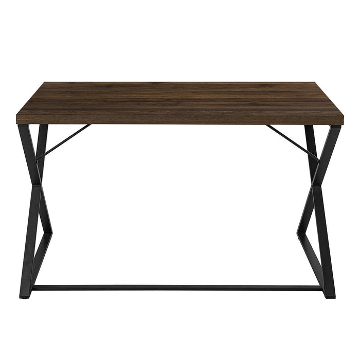 47.2" L Computer Desk, Console Desk - WALNUT & BLACK