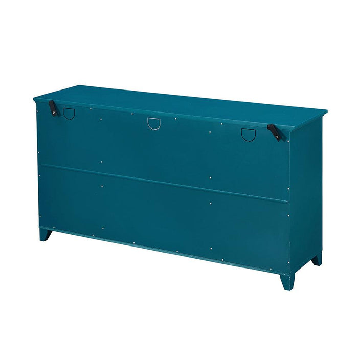 60” Sideboard Buffet Table with 2 Doors,Storage Cabinet with Adjustable Shelves, Teal Blue