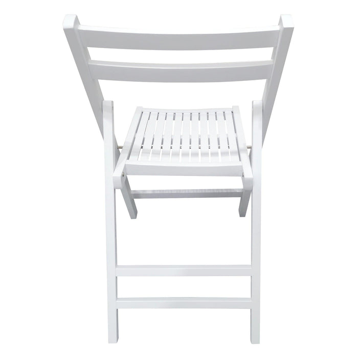 Furniture Slatted Wood Folding Special Event Chair - White, Set of 4 ，FOLDING CHAIR, FOLDABLE STYLE