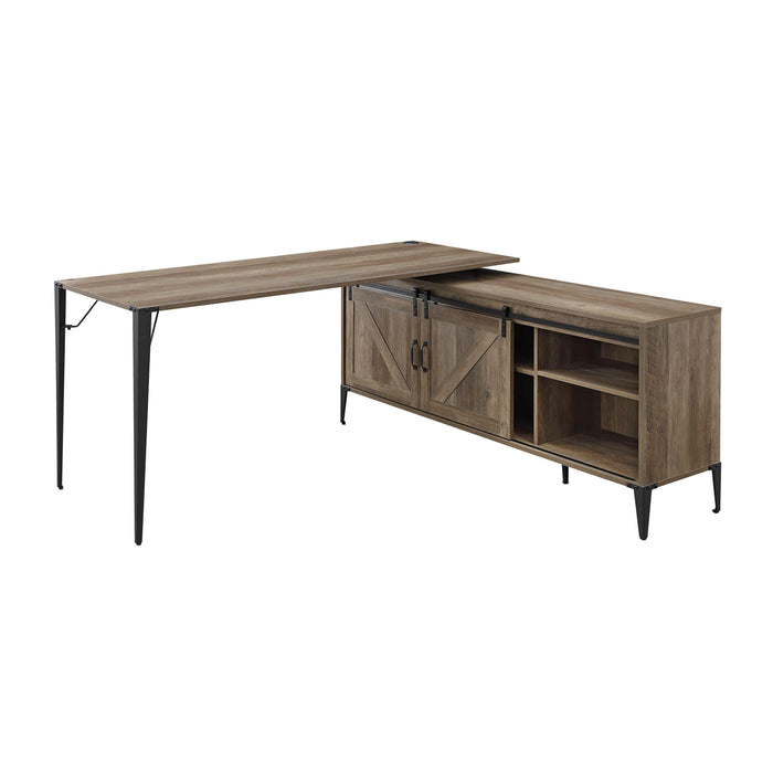 ACME Zakwani Writing Desk, Rustic Oak & Black Finish OF00002