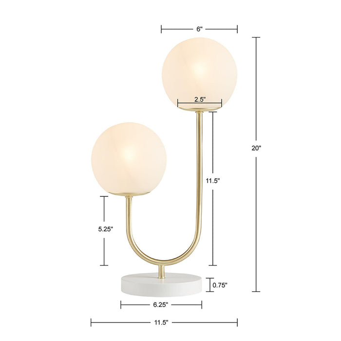 Zusa Metal 2-Light Globe Table Lamp