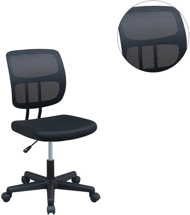 Elegant Design 1pc Office Chair Black Mesh Desk Chairs wheels Breathable Material Seats