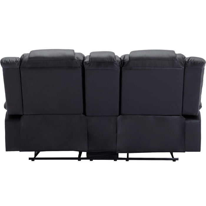 Home Theater Seating Manual Recliner, PU Leather Reclining Loveseat for Living Room