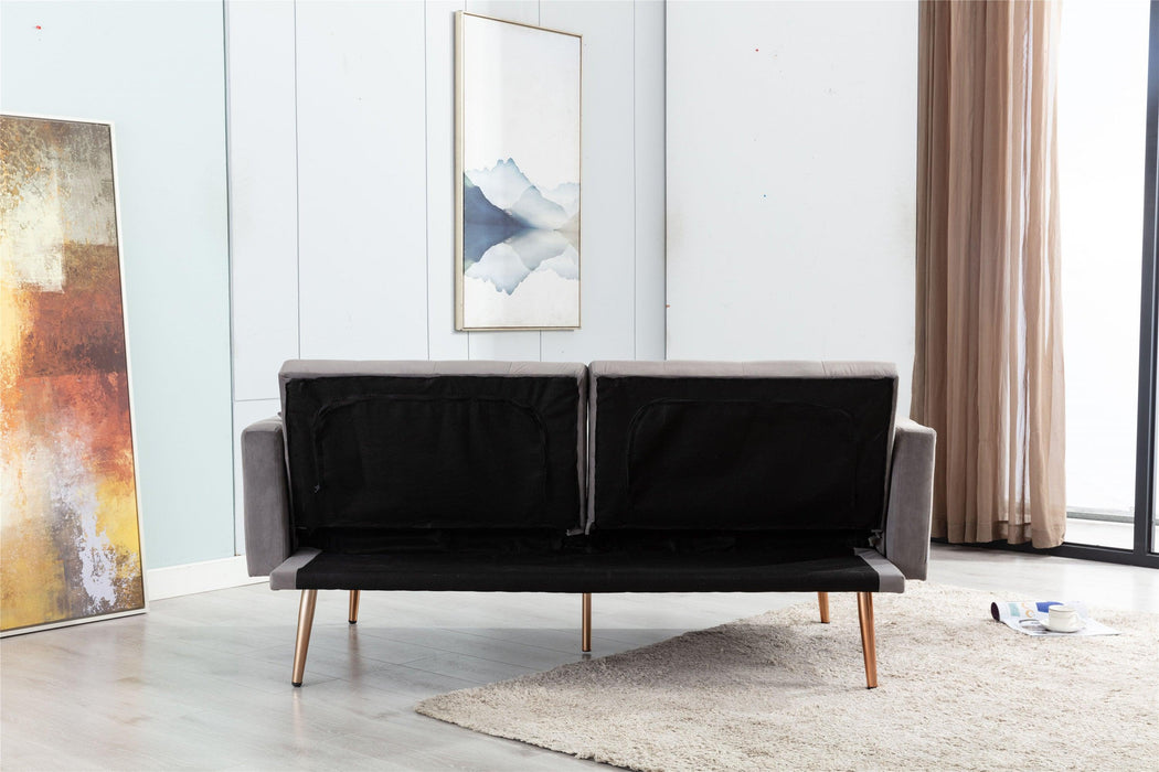 Velvet  Sofa , Accent sofa .loveseat sofa with rose gold metal feet  and  Black  Velvet