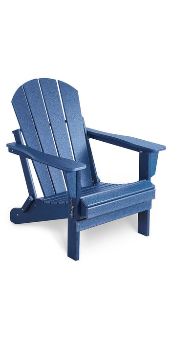 Folding Adirondack Chair Outdoor, Poly Lumber Weather Resistant Patio Chairs for Garden, Deck, Backyard, Lawn Furniture, Easy Maintenance & Classic Adirondack Chairs Design, Navy Blue