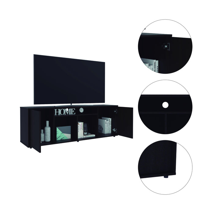 Falmouth Rectangle 3-Shelf TV Stand Black Wengue