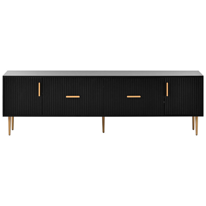 Modern TV Stand with 5 Champagne Legs - Durable, Stylish and Spacious，TVS Up to 75''