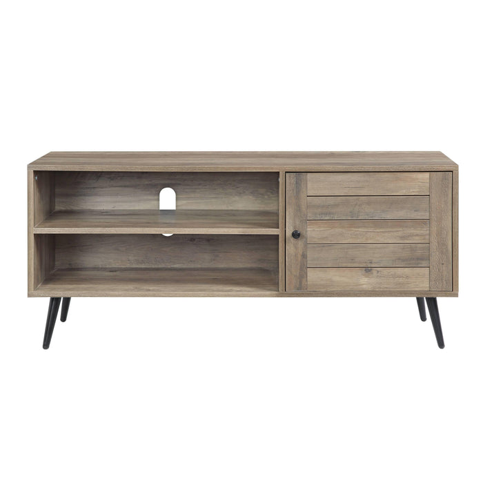 ACME Baina II TV Stand in Rustic Oak & Black Finish LV00746