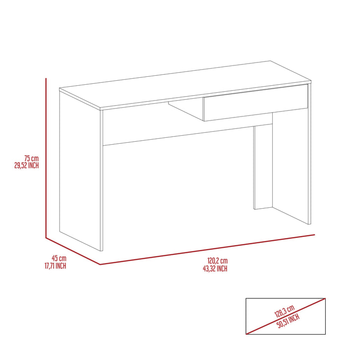 Meridian 1-Drawer Computer Desk Black Wengue