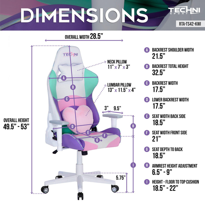 Techni Sport TS-42 Office-PC Gaming Chair, Kawaii