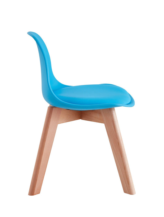 BB chair ,wood leg; pp back with cushion, BLUE, 2 pcs per set