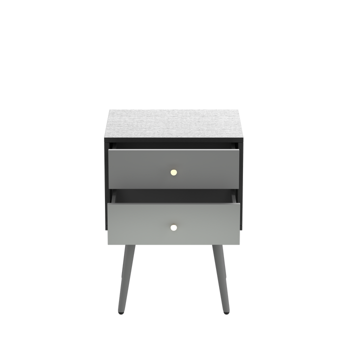 UpdateModern Nightstand with 2Drawers, Suitable for Bedroom/Living Room/Side Table (Dark Grey)