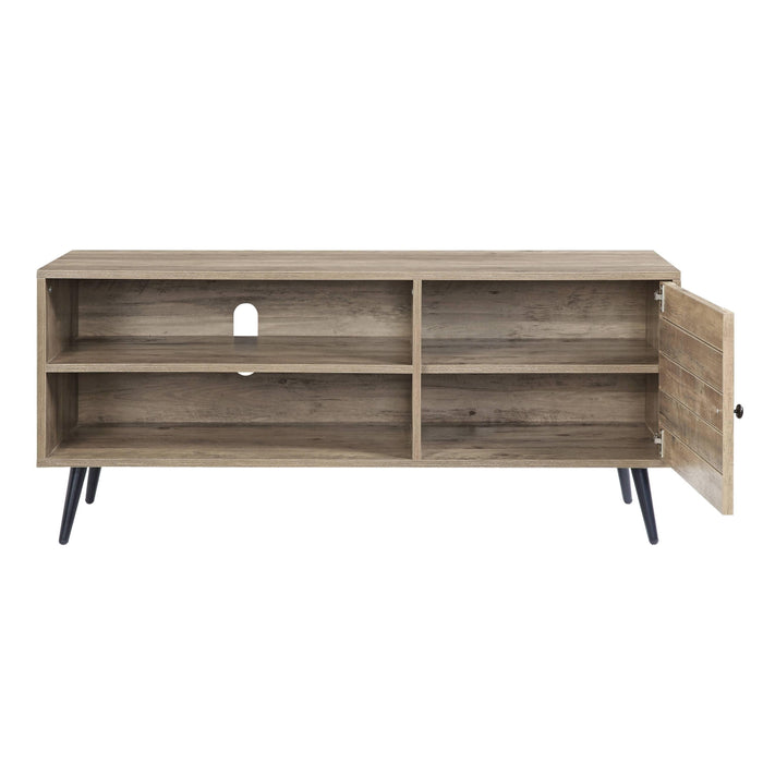 ACME Baina II TV Stand in Rustic Oak & Black Finish LV00746