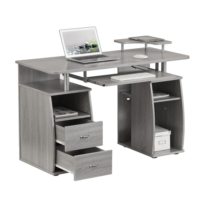 Techni Mobili Complete Computer Workstation Desk WithStorage, Grey