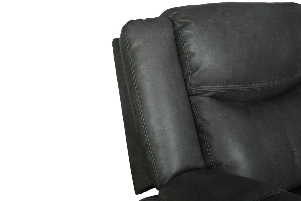 Global United Transitional Leather-Air Reclining Sofa