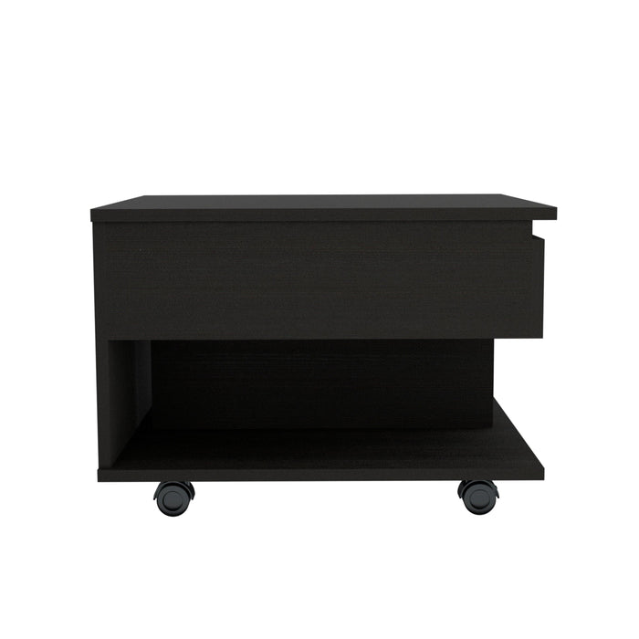 Peterson 1-Drawer 1-Shelf Lift Top  Coffee Table Black Wengue