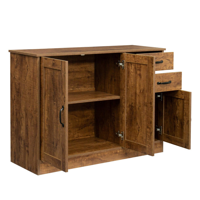 Modern Wood Buffet Sideboard with 2 doors&1Storage and 2drawers -Entryway ServingStorage Cabinet Doors-Dining Room Console, 43.3 Inch, Dark Walnut